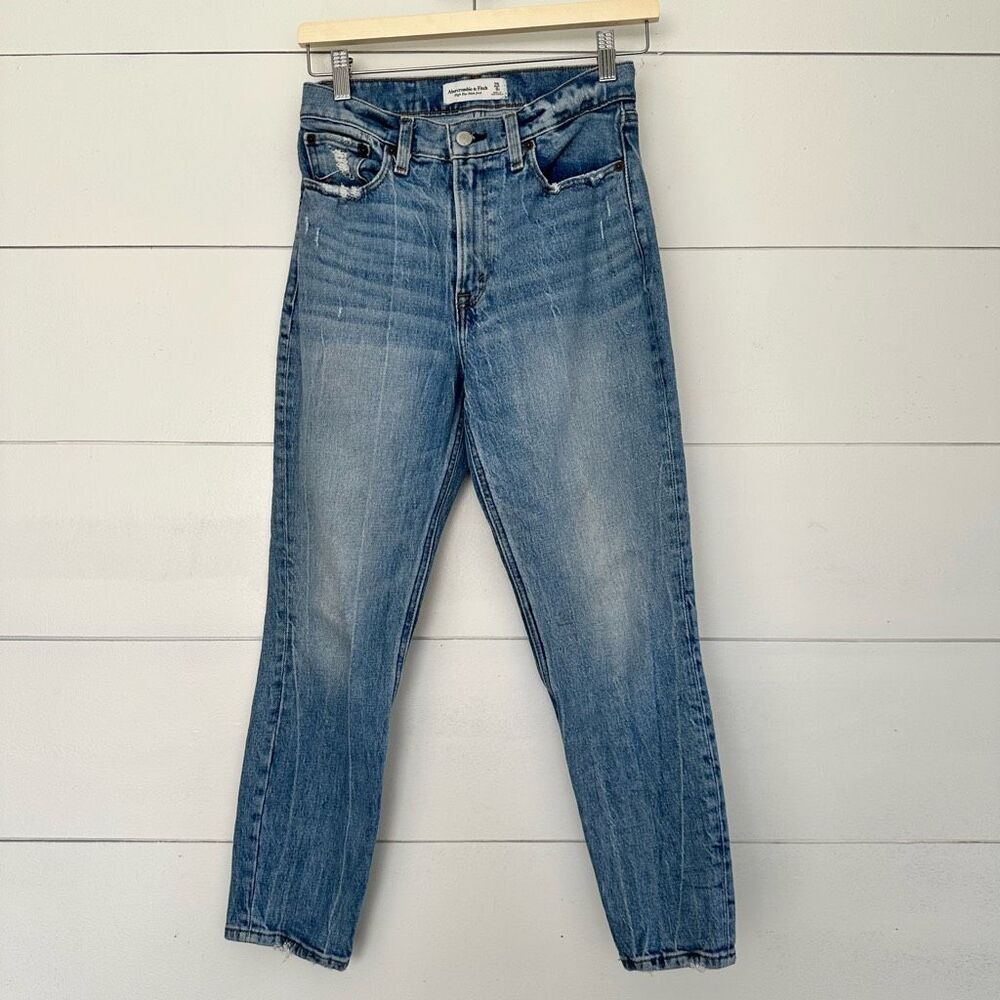 Abercrombie & Fitch Women’s 0 Short Blue Denim High Rise Mom Jeans